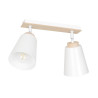 Plafonnier Design Atlas Métal et Bois 2 lampes Spots Blanches et bois Style Scandinave 