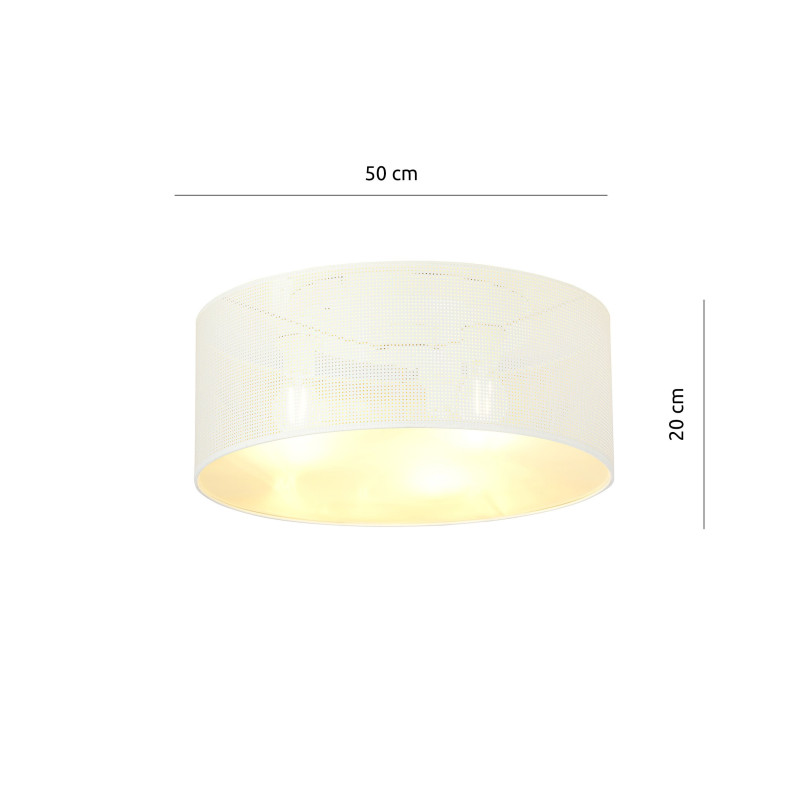 Plafonnier Design Aston Métal 3 lampes Rondes Blanches Style Chic 