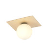 Plafonnier Design Kenzo Métal / Contreplaqué / Verre une Lampe Boule Beige Style Minimaliste 