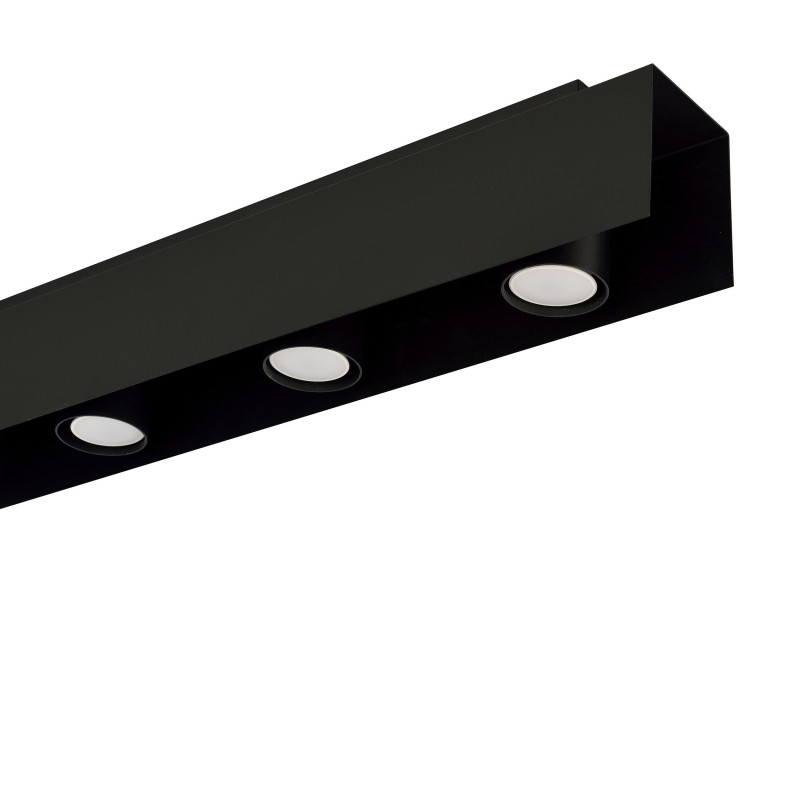 Plafonnier Design Kenno Métal 3 lampes Rectangles Noires Style Minimaliste 