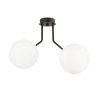 Plafonnier Design Nova Métal 2 lampes Boules Blanches Style Chic 