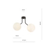 Plafonnier Design Nova Métal 2 lampes Boules Blanches Style Chic 