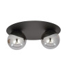 Plafonnier Design Solar Métal 2 lampes Boules Cercles Argentées Style chic 