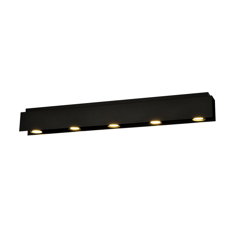 Plafonnier Design Kenno Métal 5 lampes Rectangles Noires Style Minimaliste 