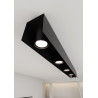 Plafonnier Design Kenno Métal 5 lampes Rectangles Noires Style Minimaliste 