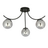 Plafonnier Design Boston Métal 3 lampes Boules Argentées Style Moderne 