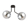 Plafonnier Design Nova Métal 2 lampes Boules Argentées Style Chic 