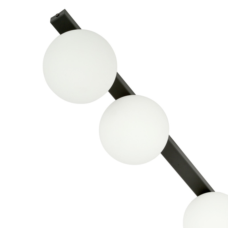 Plafonnier Design Fit Métal 3 lampes Boules Blanches Style Minimaliste 