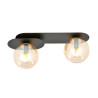 Plafonnier Design Plaza Métal 2 lampes Boules Ambrées Style Minimaliste 