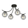 Plafonnier Design Boston Métal 4 lampes Boules Argentées Style Moderne 