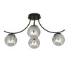 Plafonnier Design Boston Métal 4 lampes Boules Argentées Style Moderne 