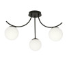 Plafonnier Design Boston Métal 3 lampes Boules Blanches Style Moderne 