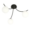 Plafonnier Design Boston Métal 3 lampes Boules Blanches Style Moderne 