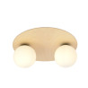 Plafonnier Design Kenzo Métal et Verre 2 lampes Boules Beiges Style Minimaliste 