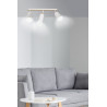 Plafonnier Design Atlas Métal et Bois 3 lampes Spots Blanches et bois Style Scandinave 