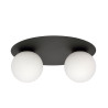 Plafonnier Design Solar Métal 2 lampes Boules Cercles Blanches Style chic 