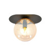 Plafonnier Design Plaza Métal une Lampe Boule Ambrée Style Minimaliste 