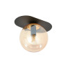 Plafonnier Design Plaza Métal une Lampe Boule Ambrée Style Minimaliste 