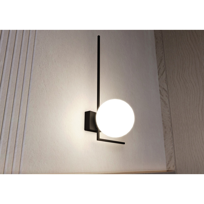 Plafonnier Design Imago Métal une Lampe Boule Blanche Style Industriel 