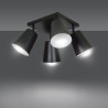 Plafonnier Design Prism Métal 4 lampes Spots Noires et Blanches Style Moderne 