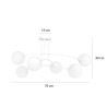 Plafonnier Design Pregos Métal 6 lampes Boules Déportées Blanches Style Minimaliste 