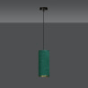 Suspension Design Bente Tissu une Lampe Tube Verte Style Vintage 