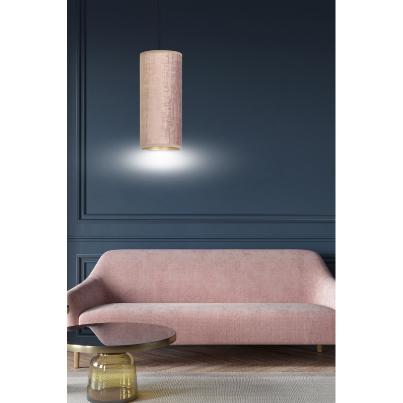 Suspension Design Bente Tissu une Lampe Tube Rose Style Vintage 