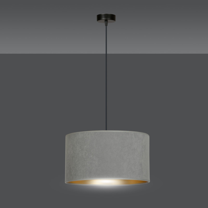 Suspension Design Hilde Métal une Lampe Cylindre Grise Style Moderne 