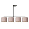 Suspension Design Hilde Métal 4 lampes Cylindres Roses Style Moderne 