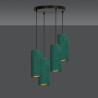 Suspension Design Bente Tissu 4 lampes Tubes Vertes Style Vintage 