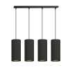 Suspension Design Bente Tissu 4 lampes Tubes Noireses Style Chic 