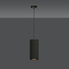 Suspension Design Bente Tissu une Lampe Tube Noire Style Chic 