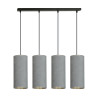 Suspension Design Bente Tissu 4 lampes Tubes Grises Style Vintage 