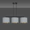 Suspension Design Hilde Métal 3 lampes Cylindres Grises Style Moderne 