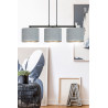 Suspension Design Hilde Métal 3 lampes Cylindres Grises Style Moderne 