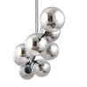 Suspension Design  Rossi Métal 8 lampes Boules Argentées Style Chic 