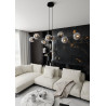 Suspension Design  Rossi Métal 8 lampes Boules Argentées Style Chic 