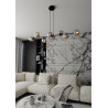 Suspension Design  Rossi Métal 8 lampes Boules Argentées Style Chic 