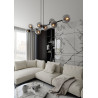 Suspension Design  Rossi Métal 8 lampes Boules Argentées Style Chic 