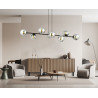 Suspension Design  Rossi Métal 8 lampes Boules Argentées Style Chic 