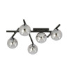 Plafonnier Design Smart Métal 5 lampes Boules Argentées Style Minimaliste 