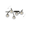 Plafonnier Design Smart Métal 5 lampes Boules Argentées Style Minimaliste 