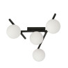 Plafonnier Design Smart Métal 4 lampes Boules Blanches Style Minimaliste 