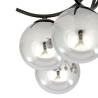 Plafonnier Design Boston Métal 6 lampes Boules Argentées Style Moderne 