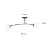 Plafonnier Design Pregos Métal 2 lampes Boules Déportées Blanches Style Minimaliste 