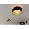 Plafonnier Design Aston Métal 3 lampes Rondes Noireses Style Chic 