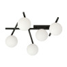 Plafonnier Design Smart Métal 5 lampes Boules Blanches Style Minimaliste 