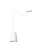 Suspension Design Link Métal une Lampe Cloche Blanc/Dorée Style Industriel 