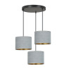 Suspension Design Hilde Métal 3 lampes Cylindres Grises Style Moderne 