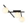 Plafonnier Design Smart Métal 3 lampes Boules Blanches Style Minimaliste 